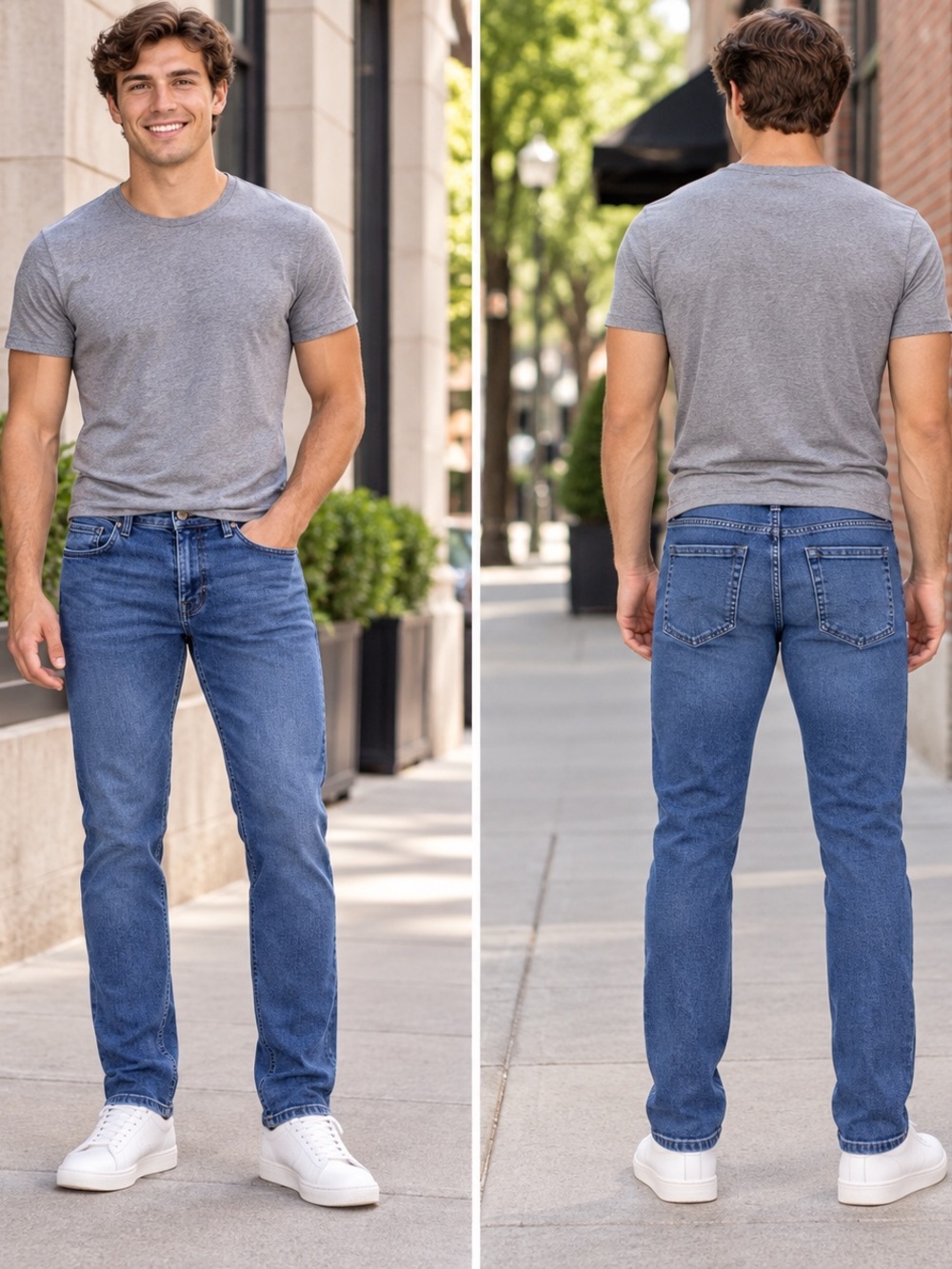 The Perfect Jean NYC Men’s 34x36 Slim Fit Stretch Jeans Medium Wash